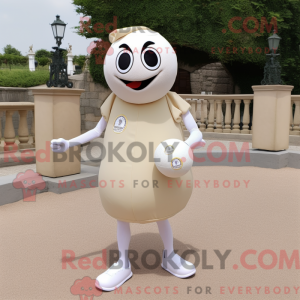 Cream Petanque Ball maskot...