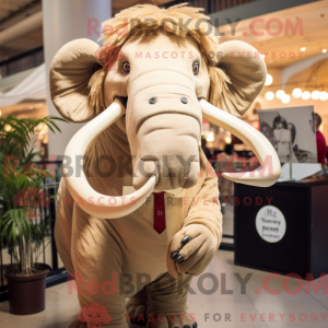 Beige Mammoth maskot...