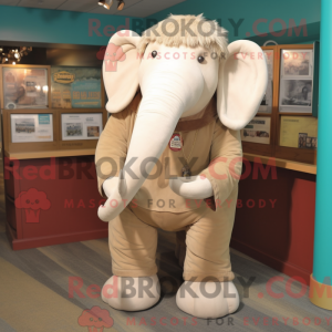 Beige Mammoth mascot...