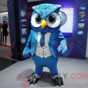 Maskotdraktfigura Blue Owl...