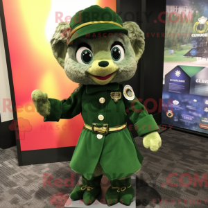 Grøn Beret maskot kostume...