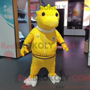 Gul Ankylosaurus maskot...