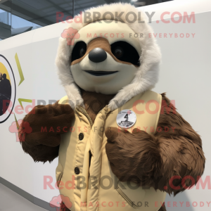 Cream Sloth mascot costume...