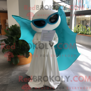 Teal Manta Ray mascotte...