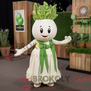 White Celery mascot costume...