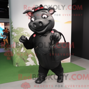Black Pig mascot costume...