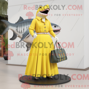 Yellow Megalodon mascot...