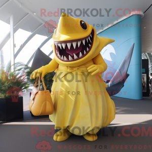 Yellow Megalodon mascot...