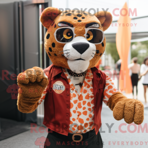 Rust Cheetah maskot kostume...