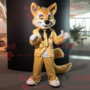 Gold Dingo maskot kostume...