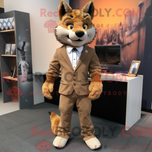 Brown Lynx mascot costume...