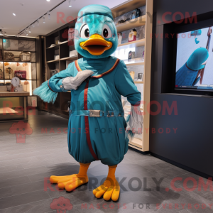 Teal Muscovy Duck mascot...