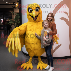 Yellow Harpy mascot costume...