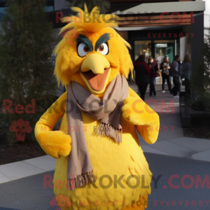 Gul Harpy maskot kostume...