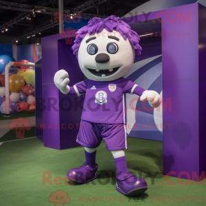 Purple Soccer Goal mascot...