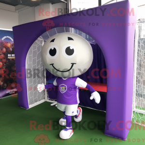 Purple Soccer Goal mascot...