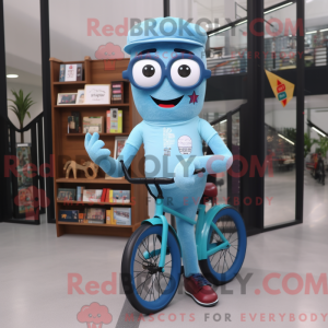 Cyan Unicyclist mascot...