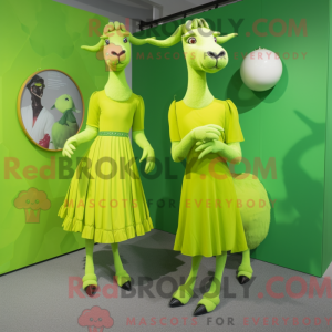 Lime Green Goat mascot...