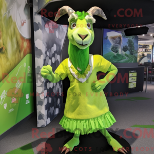 Lime Green Goat mascot...