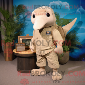 Tan Stingray mascot costume...