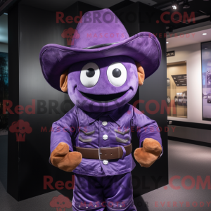 Mascotte de cowboy violet...