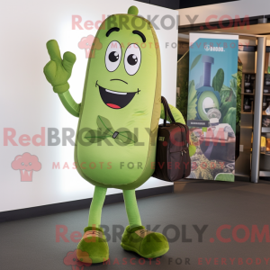 Olive Green Bean mascot...
