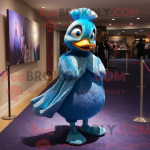 Blue Gosling mascot costume...