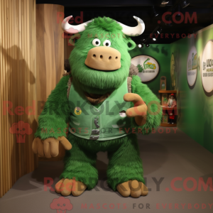 Green Bison mascot costume...