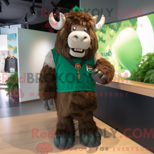 Green Bison mascot costume...