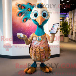Tan Peacock mascot costume...