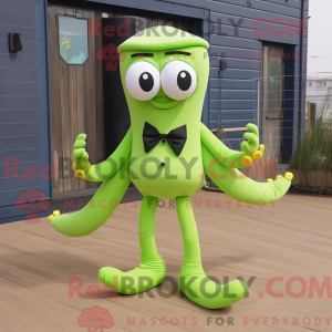 Lime Green Squid mascot...