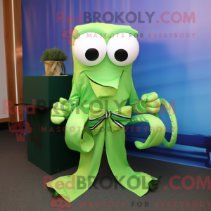 Lime Green Squid mascot...