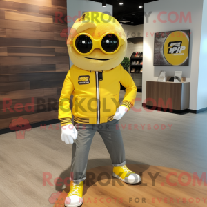 Gul hindbær maskot kostume...