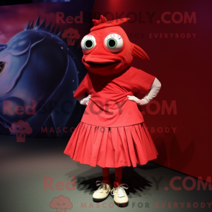 Rød tun maskot kostume...