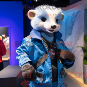 Blue Ferret mascot costume...