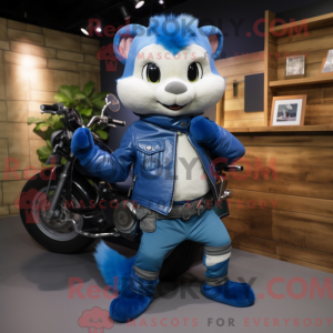 Blue Ferret mascot costume...