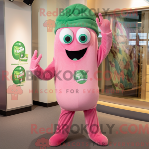 Pink Green Bean mascot...