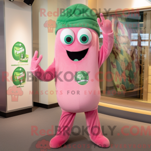 Pink Green Bean maskot...