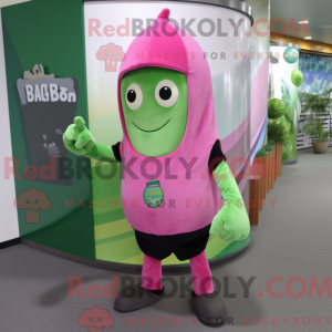 Pink Green Bean mascot...