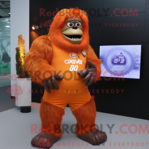 Orange Sasquatch maskot...