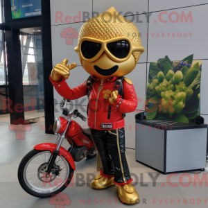 Gold Strawberry mascot...