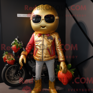 Gold Strawberry mascot...