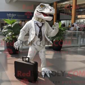 Hvid Allosaurus maskot...