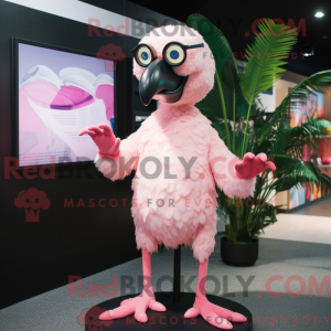 Pink Vulture maskot kostume...