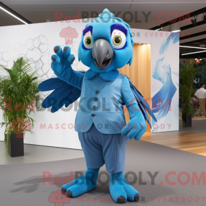 Sky Blue Macaw maskot...