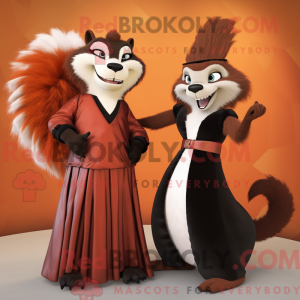 Rust Skunk mascot costume...