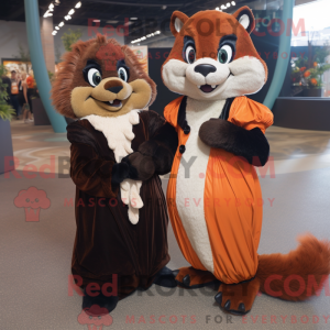 Rust Skunk mascot costume...
