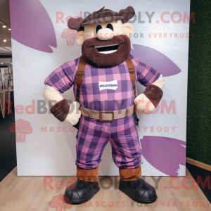 Purple Strongman mascot...