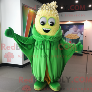 Green Pop Corn mascot...