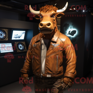 Brown Cow mascot costume...